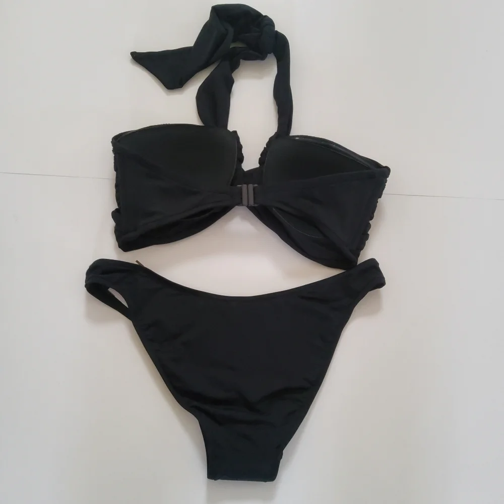 Sexy Seafolly Black Twist Bandeau Bikini